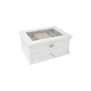 Mini Lili White Wood Finish Jewelry Organizing Box