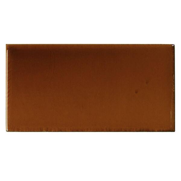 Solistone Hand-Painted Russet Red 3 in. x 6 in. Glazed Ceramic Wall Tile (1.25 sq. ft. / case)