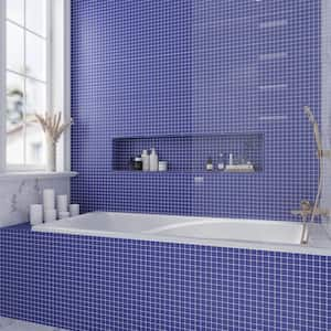 Cobalt Blue 11.8 in. x 11.8 in. 1x1 Matte Glass Mosaic Tile (9.67 sq. ft./Case)