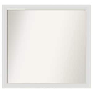 Flair Soft White Narrow 38 in. x 36 in. Custom Non-Beveled Satin Recyled Polystyrene Bathroom Vanity Wall Mirror