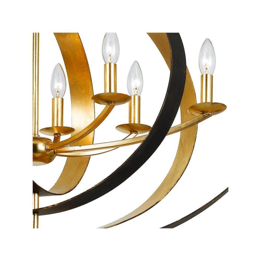 Luna 8-Light English Bronze and Crystal Chandelier