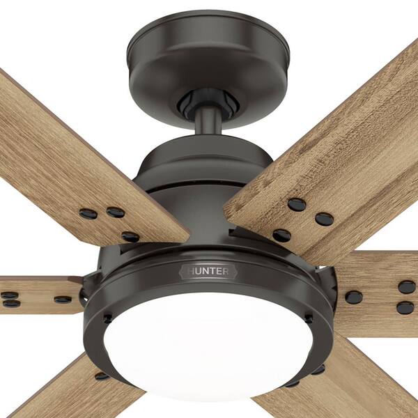 Hunter - Hunter 60 in. Gravity Wi-Fi ENERGY STAR Noble Bronze Smart Ceiling Fan with LED Light Kit and Handheld Remote