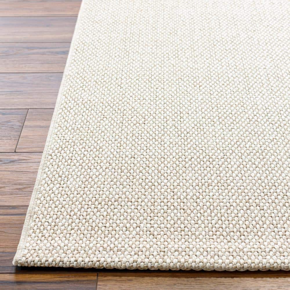 Natural Off-White Synthetic Flat Woven Indoor/Outdoor Rug