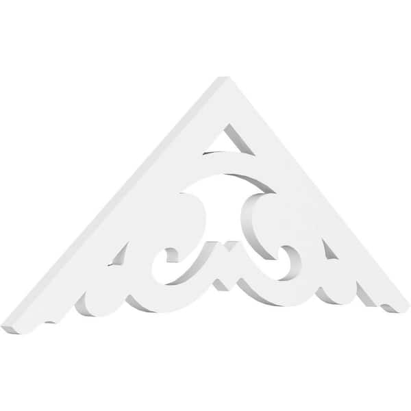 Ekena Millwork 1 in. x 36 in. x 15 in. (10/12) Pitch Preston Gable Pediment Architectural Grade PVC Moulding