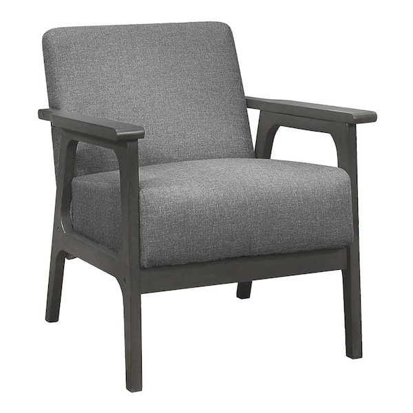 Homelegance Ride Gray Textured Upholstery Solid Wood Antique Gray Finish Accent Chair