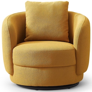 Juno Dark Yellow Boucle Fabric Luxury Accent Arm Chair