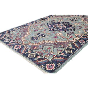 Palmyra Teal 3 ft. x 8 ft. Floral Transitional Area Rug Runner