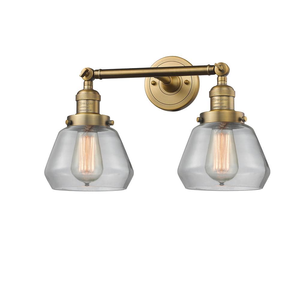 Innovations Fulton 16 5 In 2 Light Brushed Brass Vanity Light With   Brushed Brass Innovations Vanity Lighting 208 Bb G172 64 1000 