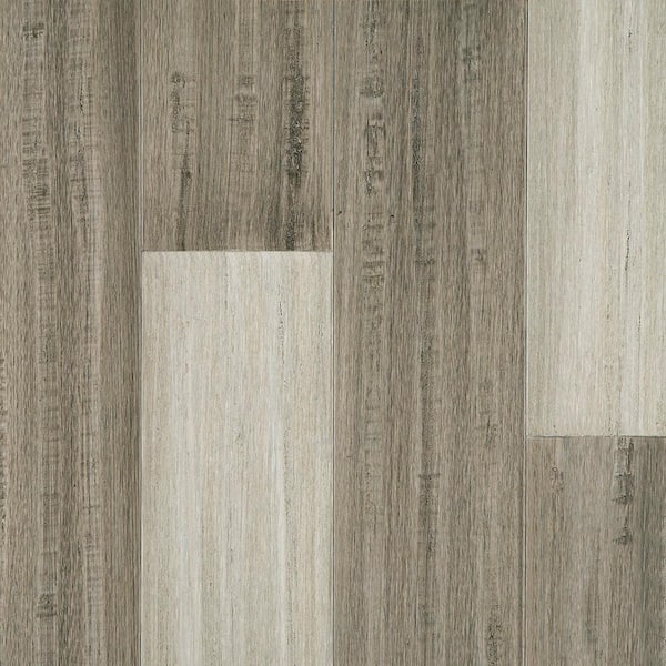 OptiWood Mixed Gray 1/4 in. T x 5.1 in. W Waterproof Hand Scraped Engineered Bamboo Flooring (11.6 sqft/case)