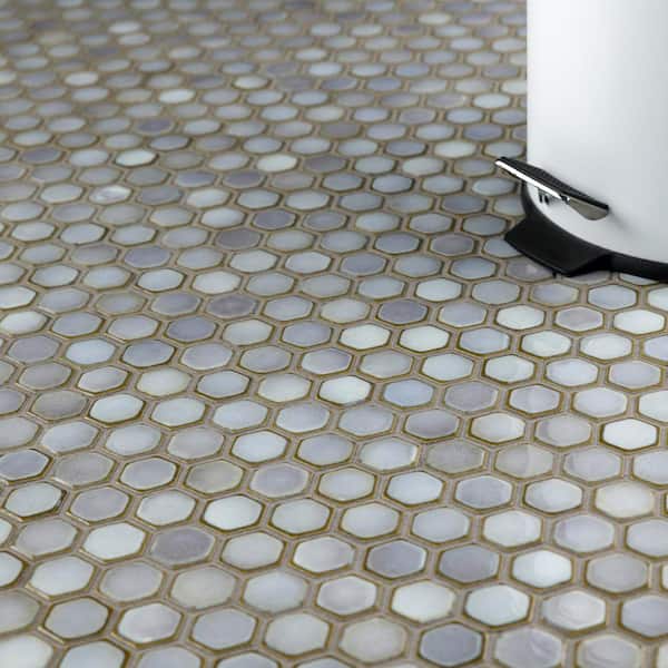 Hex Gloss Moss Porcelain Mosaic Wall and Floor Tile - 1 in. Hex Gloss Moss Porcelain Mosaic Wall and Floor Tile - 1 in.