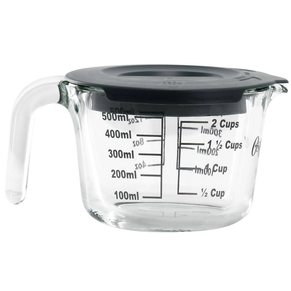 Coolidge 16 oz. Glass Measuring Cup with Lid in Gray - Thumbnail 2