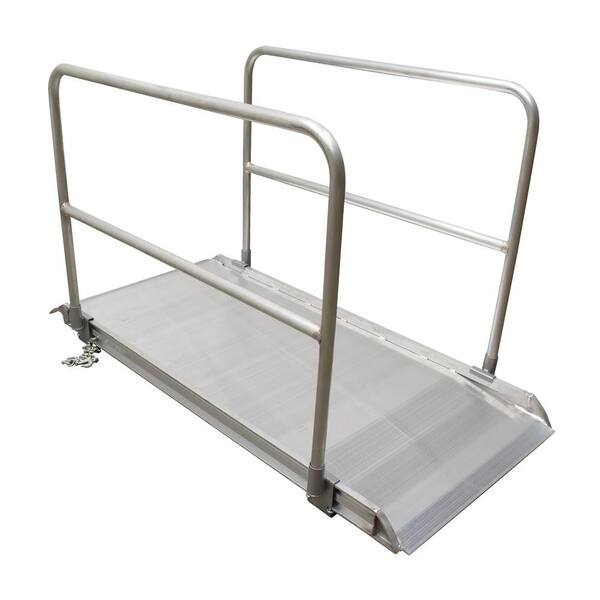 Vestil 192 in. x 38 in. Aluminum Walk Ramp Handrail Overlap