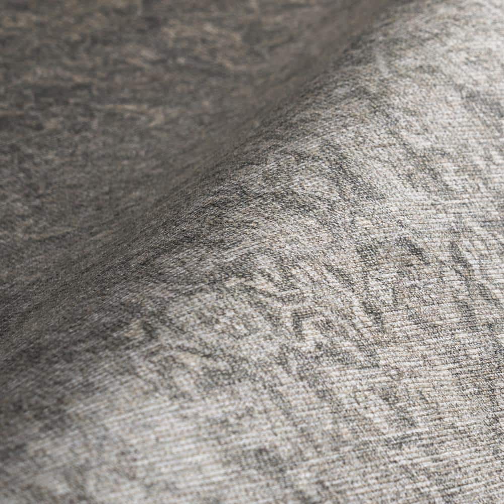 Hillstone Gray Rectangular Synthetic Vintage Medallion Area Rug