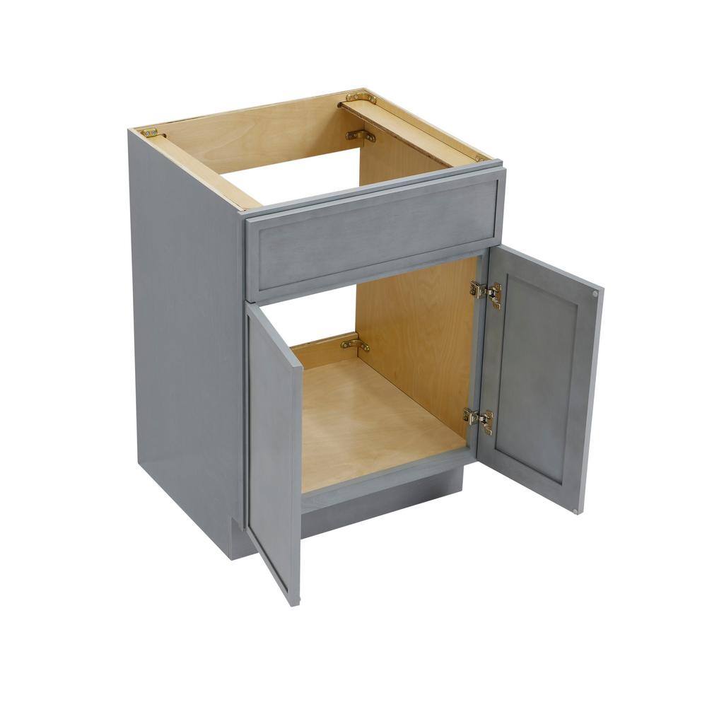 24" Smoky Gray Birch Plywood Freestanding Storage Cabinet