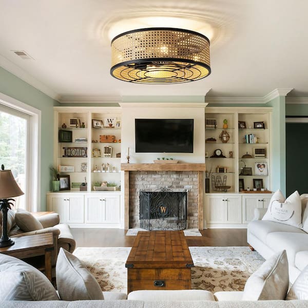 Boho Caged Ceiling Fan With Light Flush Mount Fandelier Ceiling Fan