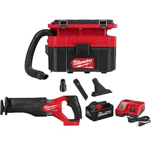 M18 FUEL PACKOUT 18-Volt 2.5 Gal. Lithium-Ion Cordless Wet/Dry Vacuum and SAWZALL Reciprocating Saw Kit