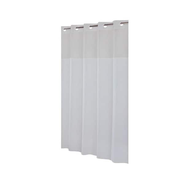 Hookless Shower Curtain in Mystery White with Snap Liner