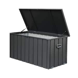 Dark Gray 100 Gal. Outdoor Storage Steel Deck Box, Waterproof, Large Patio Storage Bin
