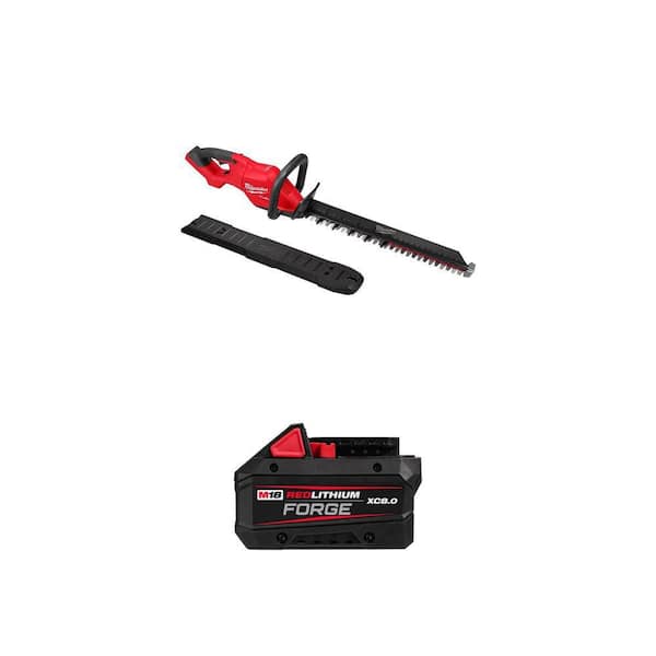 M18 FUEL 18-Volt 24 in. Brushless Cordless Hedge Trimmer and REDLITHIUM FORGE XC 8.0 Ah Battery Pack Combo