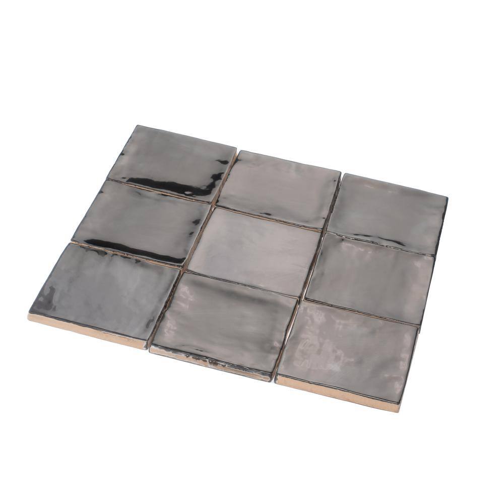 Silken Glossy Black Ceramic Square Wall and Floor Tile