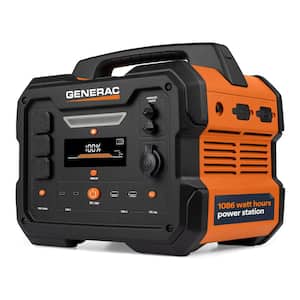 1600W Output / 3200 Peak 1086Wh Portable Battery Power Station with Push Button Start and Solar Charging - GB1000
