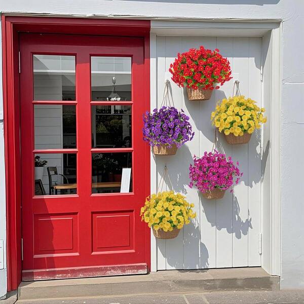 14.2 in. Multi-Colored Indoor/Outdoor Artificial Assorted Flowers