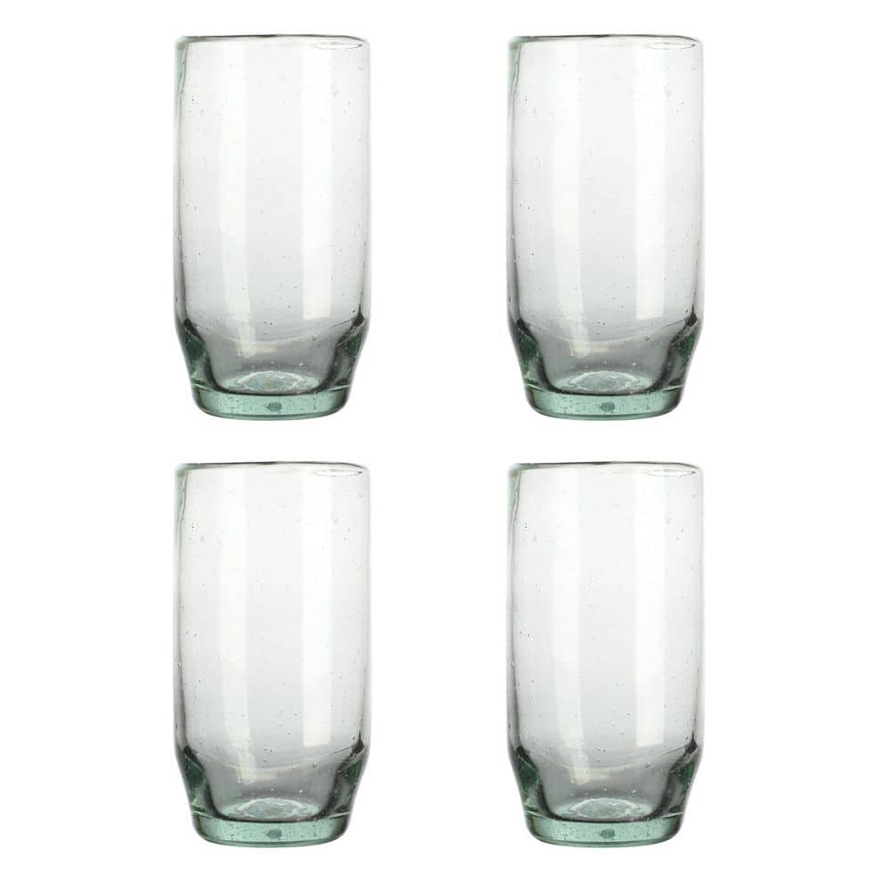 Kitchen Lux Square Drinking Glasses Set of 4 - Square Glass Cups 12 oz - Modern Glassware Set - Trendy Aesthetic Glass Ware for Highball Whiskey