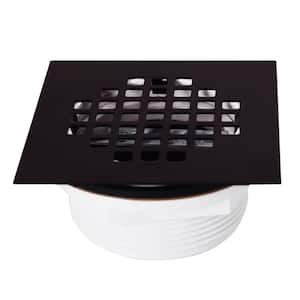 2 in. Sch 40 PVC Shower Drains with 4-1/4 in. Square Cover in Oil Rubbed Bronze
