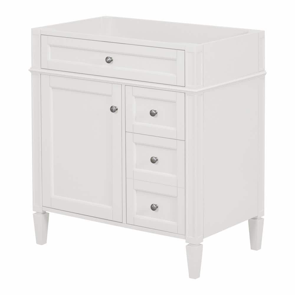 29.3 in. W x 17.87 in. D x 33 in. H Bath Vanity Cabinet without Top with Tip-Out Drawer and Adjustable Shelf in White