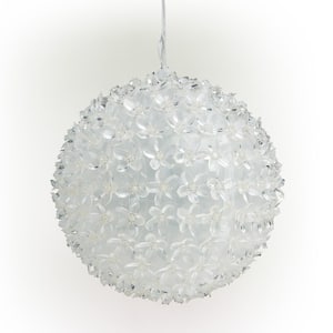 Sphere Ornament with Warm White Flashing LED Lights