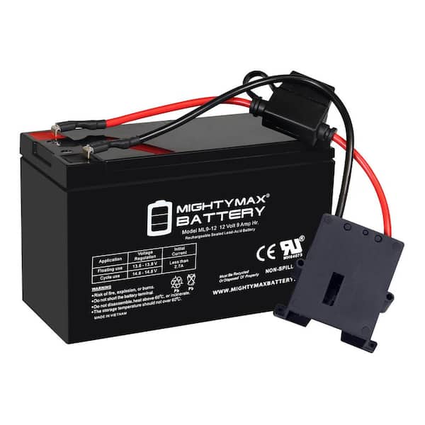 MIGHTY MAX BATTERY 12V 9AH F2 SLA Replacement Battery Compatible With Power Wheels 2WD/4WD Driving Modes Kids UTV, EVA Tires