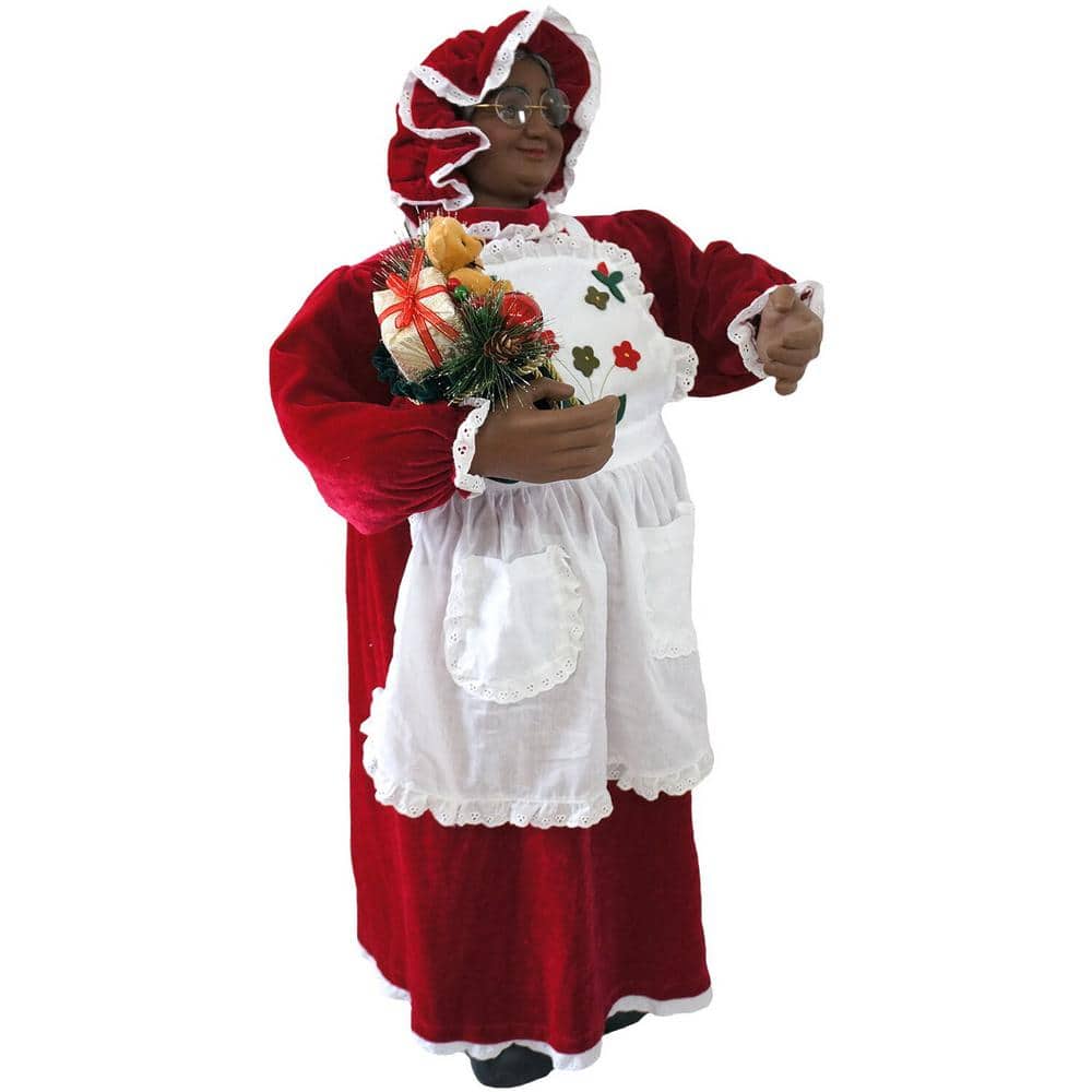 3-Ft. Red and White Animated Mrs. Claus with Apron