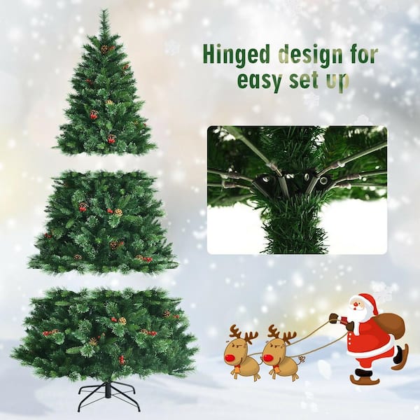 Anycosy Red Berries Christmas Tree, 7FT 206 LED Fairy Lights Tree, Art –  RJP Unlimited