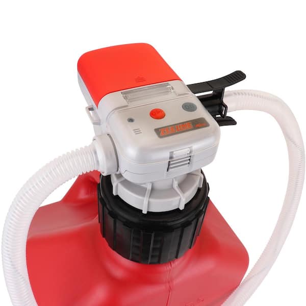 ZEELINE BY MILTON AA Battery Powered Fuel Can Transfer Pump for Racing Style Fuel Cans-Red