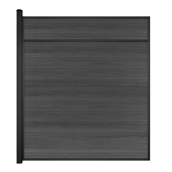 Horizontal Composite Panel kit 7 ft. Charcoal with 1 Post PK310