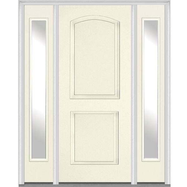 MMI Door 68.5 in. x 81.75 in. Left Hand Inswing 2-Panel Arch Painted Fiberglass Smooth Prehung Front Door with Sidelites