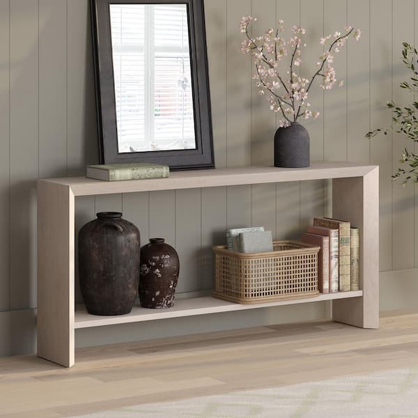 Meyer&Cross Osman 64 in. Alder White Rectangle MDF Top Console