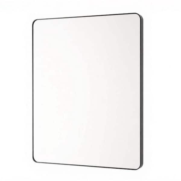 Bathroom Black 24 in. W x 32 in. H Modern Rectangle Aluminum Framed Mirror