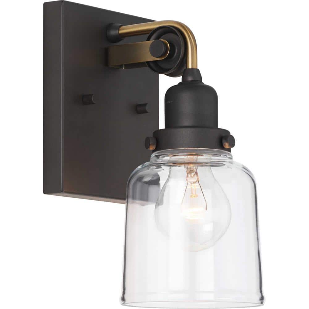Rushton Collection 1-Light Graphite Clear Glass Farmhouse Bath Vanity Light price history on PriceWatchPro