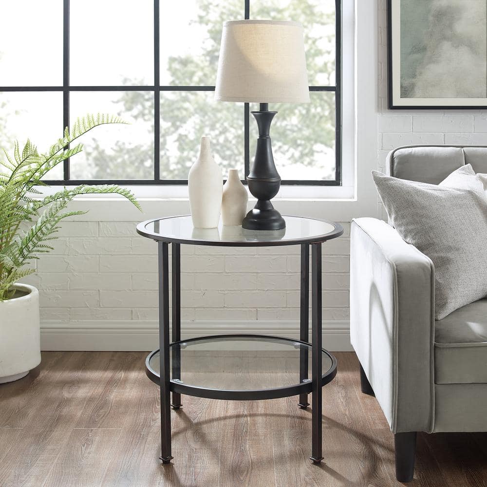 Aimee Gold Glass Side Table - thumbnail 7