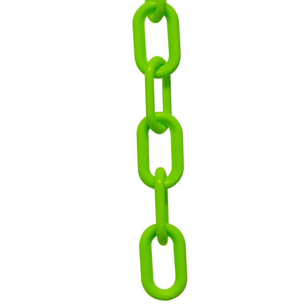 Mr Chain 1 In 4 25 Mm X 25 Ft Safety Green Plastic Chain 10014   Mr Chain Chain 10014 25 64 1000 