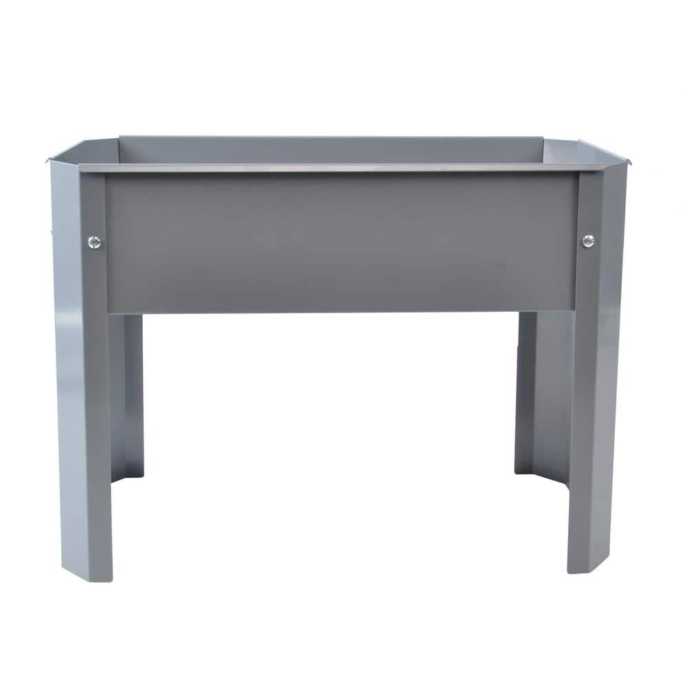 24 in. x 10 in. x 17 in. Gray Galvanized Steel Raised Planter Boxes Elevate