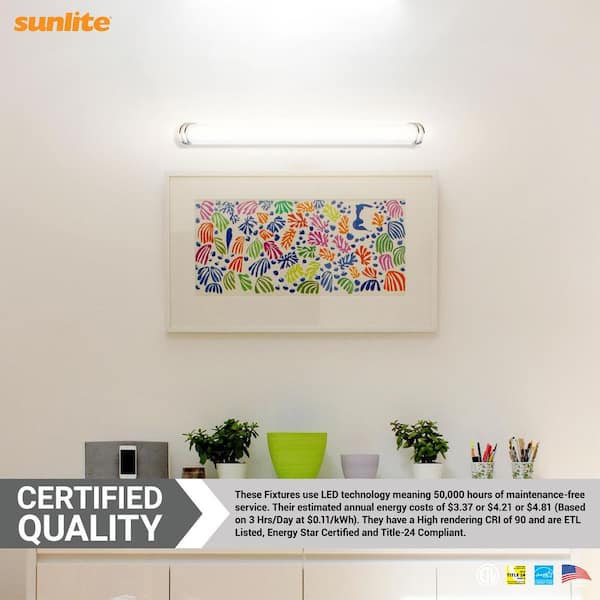 48 in. Warm White 3000K Brushed Nickel LED Dimmable Half Cylinder Vanity Light Bar Fixture 48 in. Warm White 3000K Brushed Nickel LED Dimmable Half Cylinder Vanity Light Bar Fixture