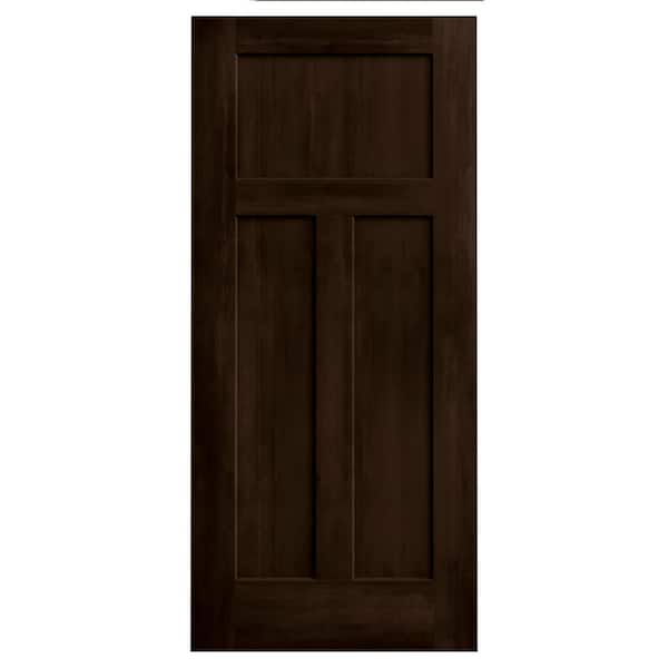 JELD-WEN 36 in. x 80 in. DesignGlide Craftsman Espresso Stained Molded Composite MDF Barn Door Slab