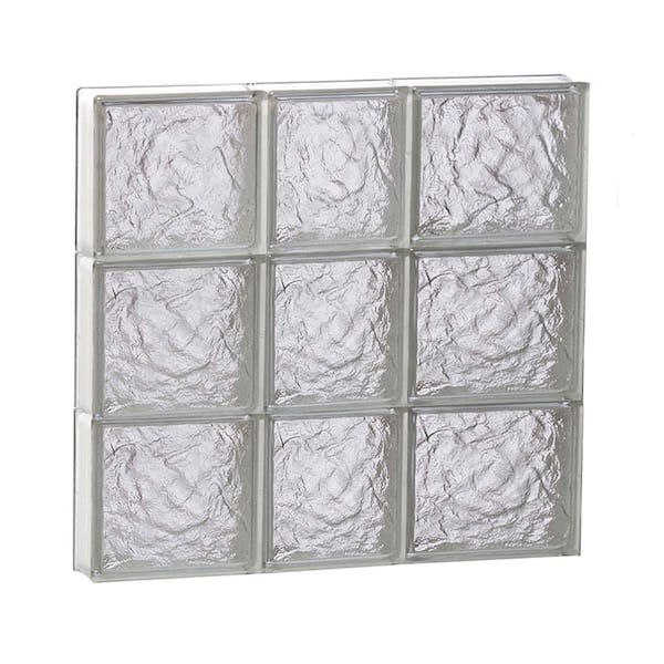 Clearly Secure 21.25 in. x 23.25 in. x 3.125 in. Frameless Ice Pattern Non-Vented Glass Block Window