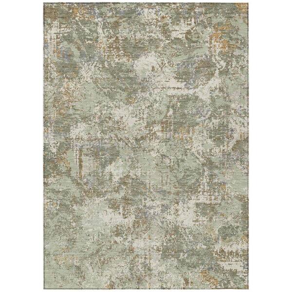 Chantille Machine Washable Indoor/Outdoor Abstract ACN2779 Celery 10 ft. x 14 ft. Area Rug
