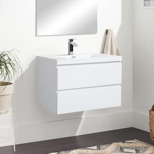 35.4 in. W x 18.9 in. D x 22.5 in. H Bath Vanity in White with White Vanity Top with White Basin