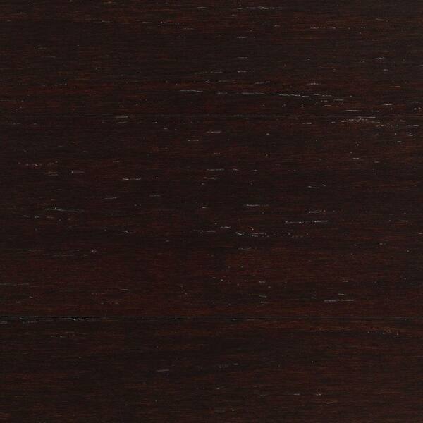 Unbranded Take Home Sample - Strand Woven Warm Espresso Click Lock Engineered Bamboo Flooring - 5 in. x 7 in.