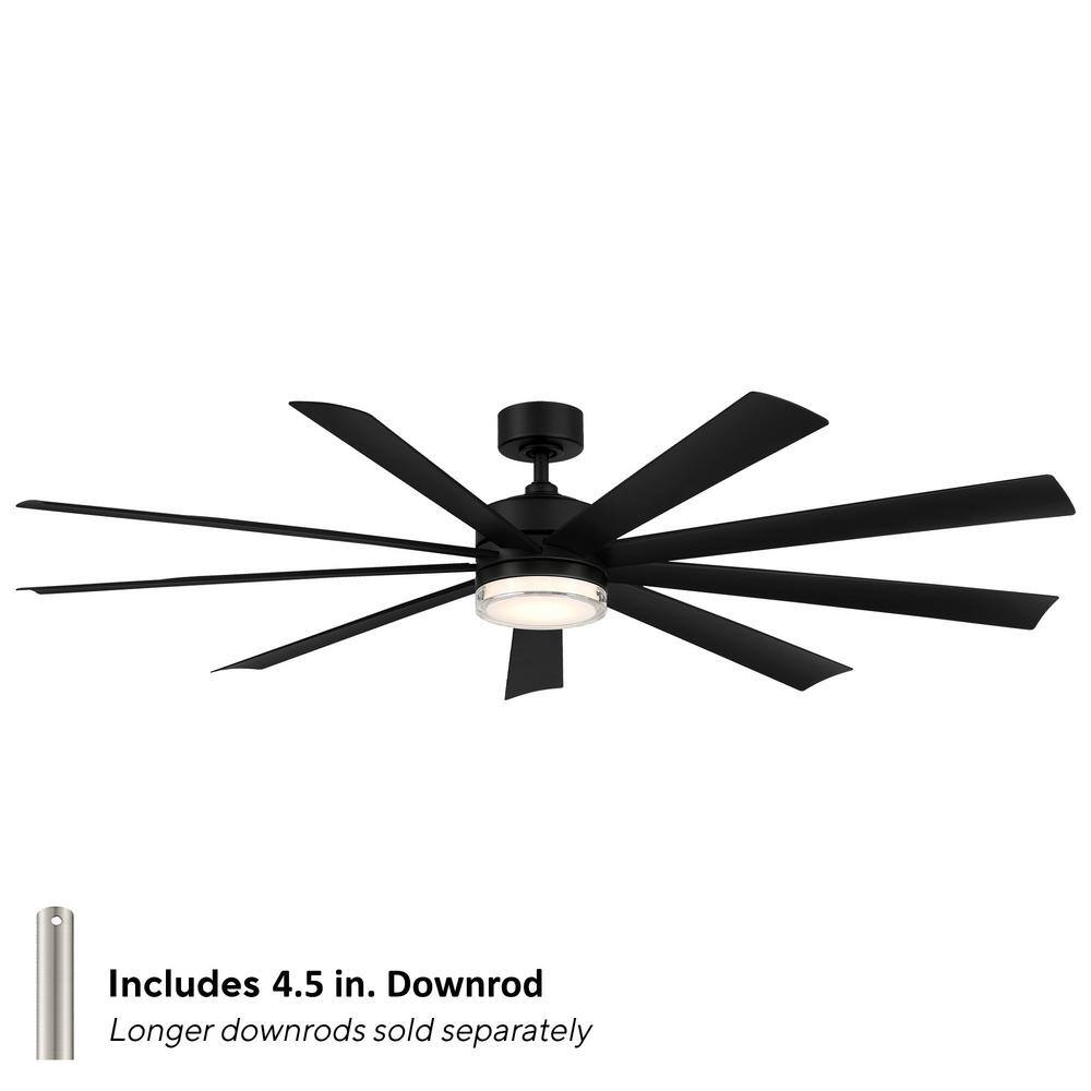 Wynd XL 72" Matte Black Smart Ceiling Fan with LED Light and Remote
