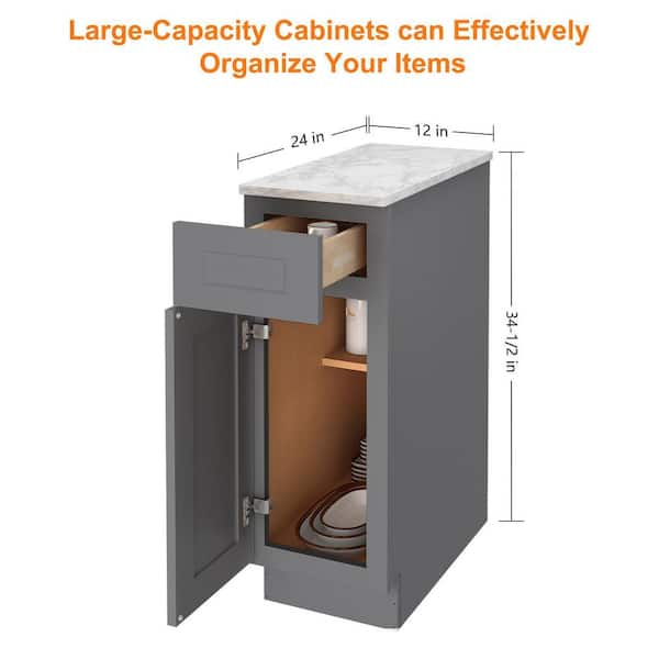 Cabinets.Deals 34.5'' H Gray Plywood Standard Base Cabinet  Ready-to-Assemble & Reviews